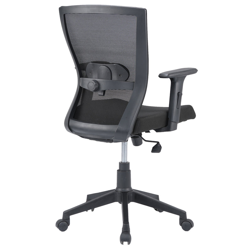 Hexon Mid Back Mesh with Adjustable Arm Chair (Black)