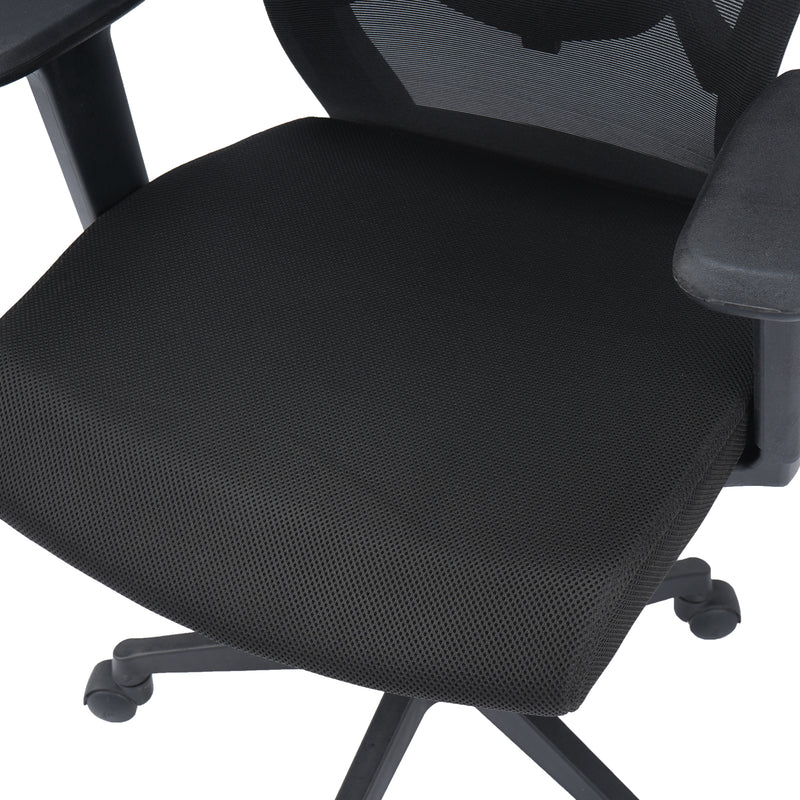 Hexon Mid Back Mesh with Adjustable Arm Chair (Black)