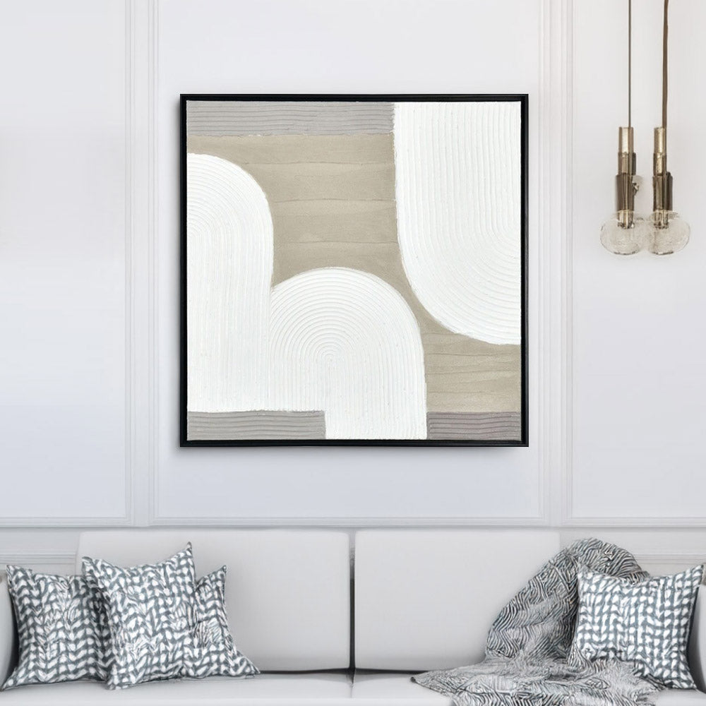 Abstract Arches Canvas Wall Painting (Beige)