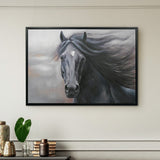 Nilkamal Horse Face Canvas Wall Painting (Black)