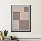 Square Texture Canvas Wall Painting (Brown & Beige)