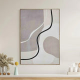 Abstract Lines Decorative Wall Painting (Beige & Cream)