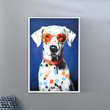 Dog With Glasses Canvas Wall Painting (Multicolor)