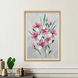 3D Flowers Canvas Wall Painting (Pink)