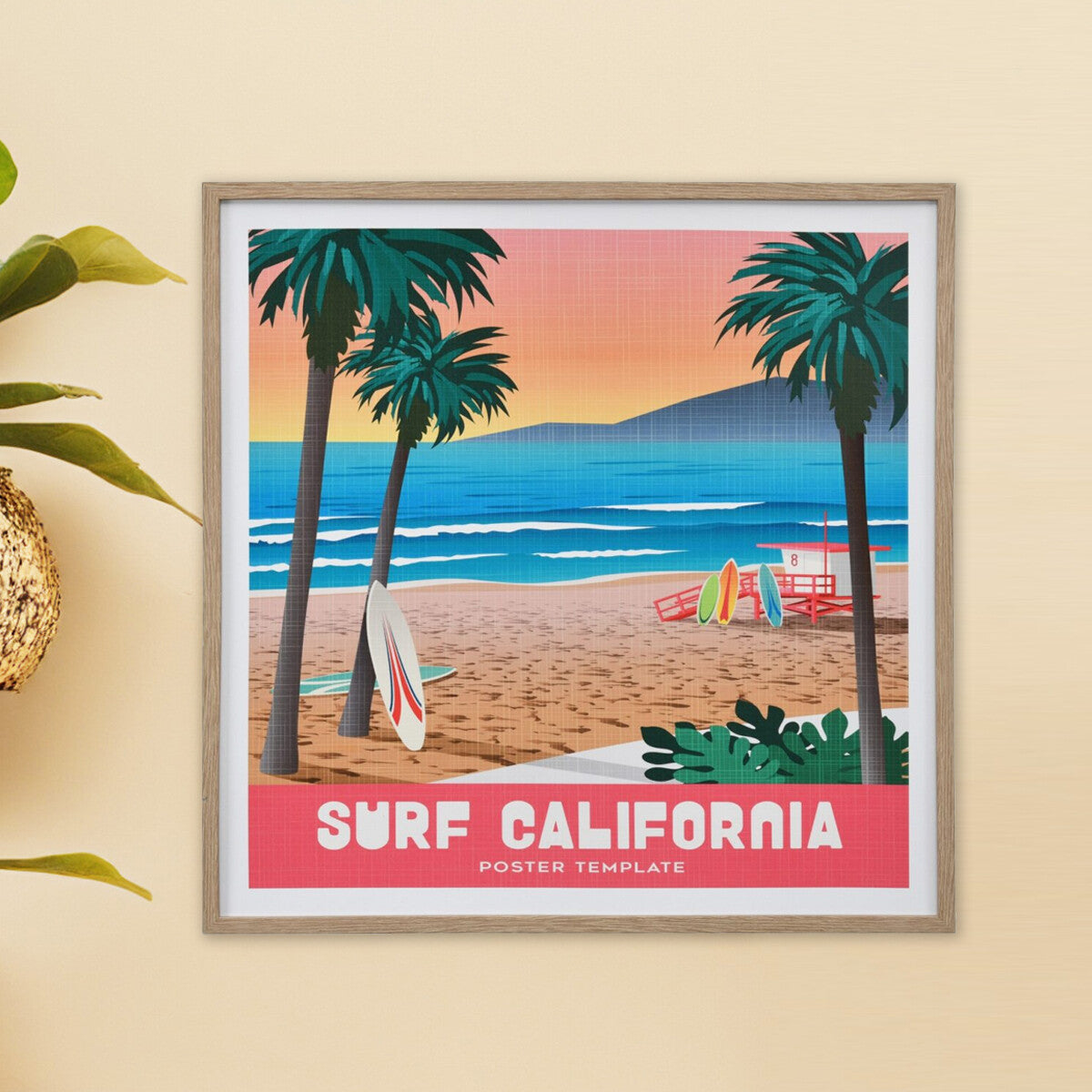 Ocean Beach California Canvas Wall Painting (Multicolor)