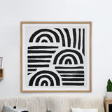 Geometric Canvas Wall Painting (Black & White)