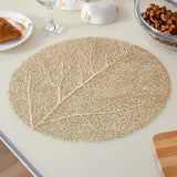 Round Abstract 38 x 38 cm PVC Table Placemat Set of 4 (Gold)