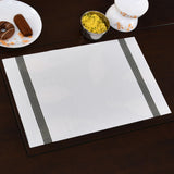 Striped 45 x 30 cm PVC Table Placemat Set of 6 (White)