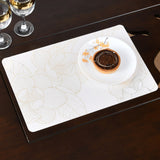 Rectangular Floral 43.5 x 28.5 cm Table Placemat Set of 4 (White)