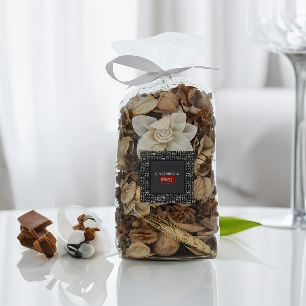 Ginger Bread Fragrance Dried Flowers and Leaves Potpourri Pouch 125 gm (Beige)