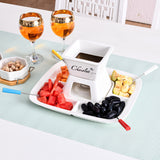 Nilkamal Ceramic Fondue Set with Sticks (White)