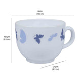 Arias by Lara Dutta Dazzling Wings Cup & Saucer Set of 12 (220 ml, 6 Cups & 6 Saucers, White)