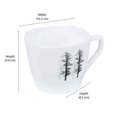 Arias by Lara Dutta Winter Forest Cup & Saucer Set of 12 (220 ml, 6 Cups & 6 Saucers, White)