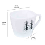 Arias by Lara Dutta Winter Forest Cup & Saucer Set of 12 (220 ml, 6 Cups & 6 Saucers, White)