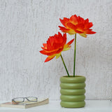 Cylindrical Decorative Ceramic Vase (Green)