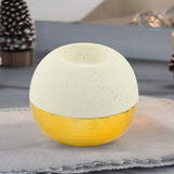 Decorative Glaze Round Ceramic Votive (Cream & Gold)