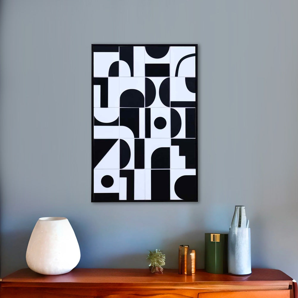 Monochrome MDF Base Wall Decor (Black & White)