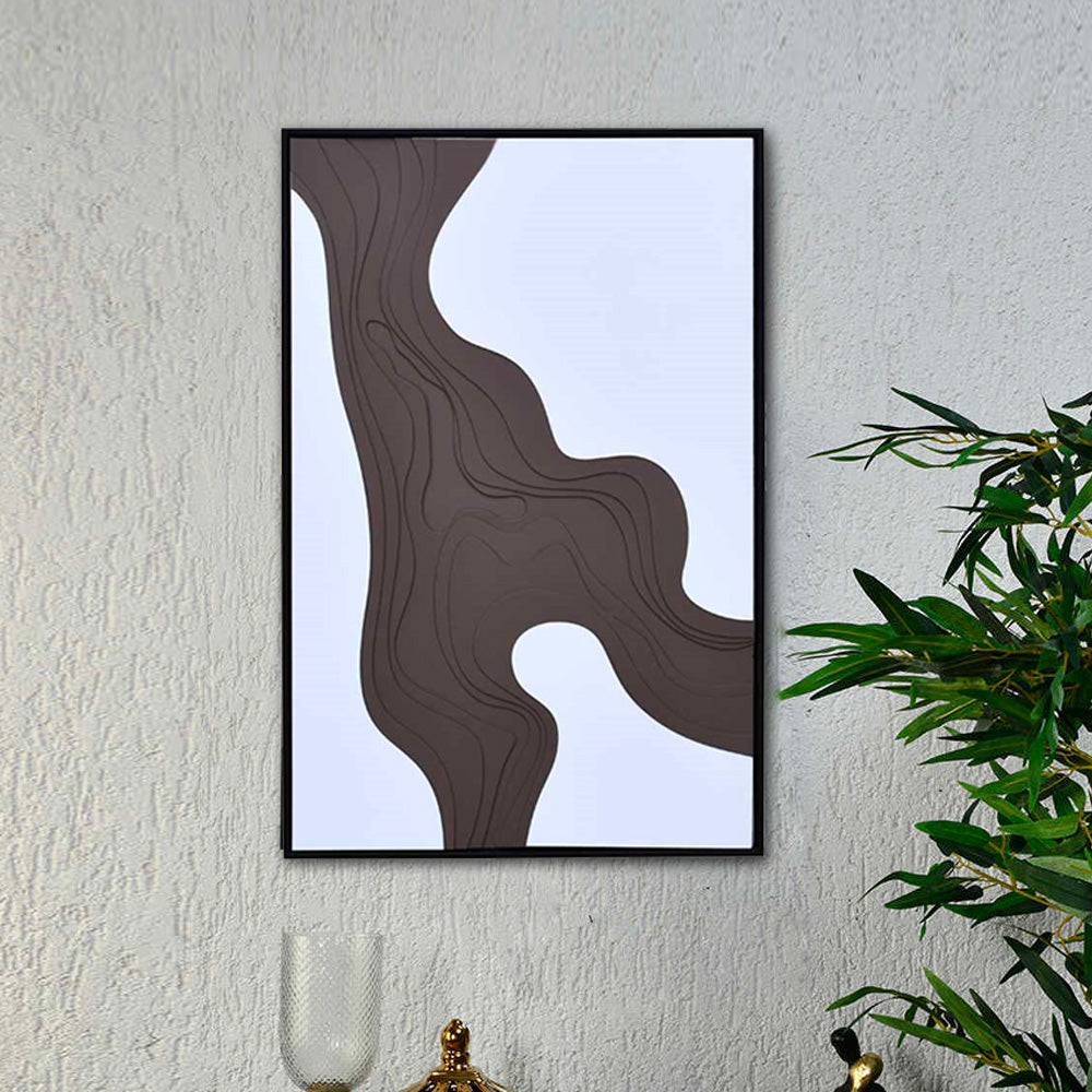 Abstract MDF Base Wall Decor (Brown)