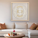 Netted Design Circular Wall Decor (Cream)