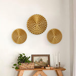 Floral Chakra Art Wall Decor Set of 3 (Gold)