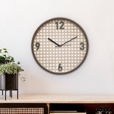 Nilkamal Rattan Round Plastic Analog Wall Clock Taupe