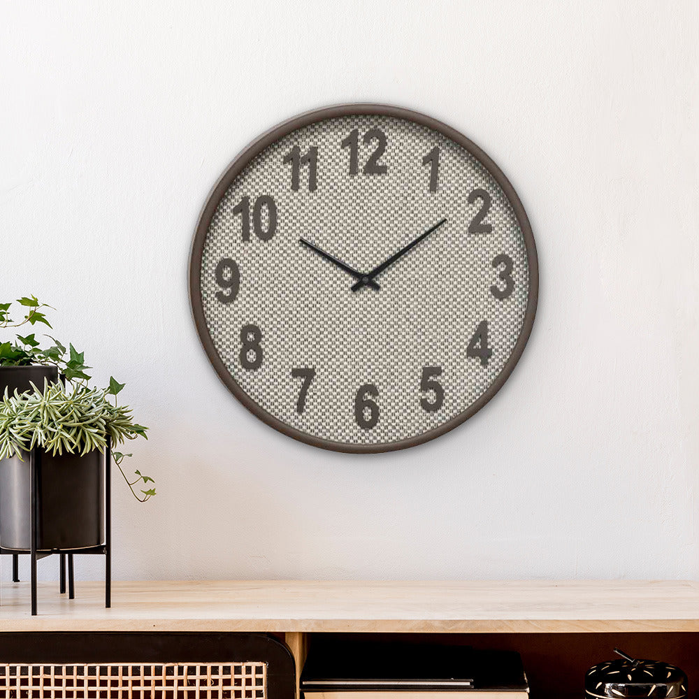 Round Plastic Analog Wall Clock (Taupe)