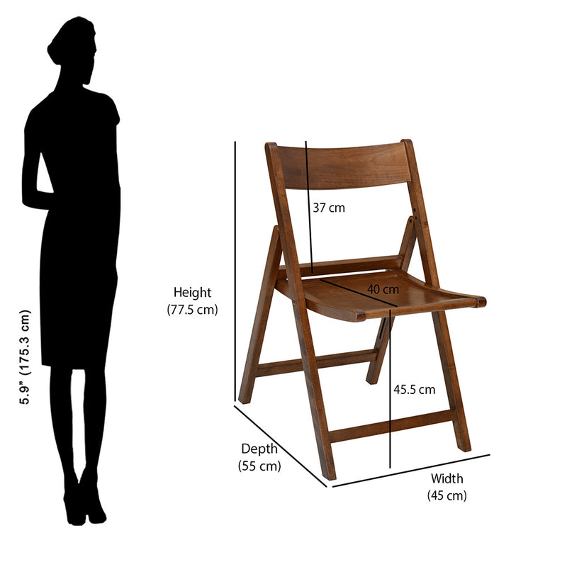 Carven Dining Folding Chair (Walnut)