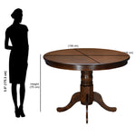 Jazz 4 Seater Round Dining Table (Antique Oak)