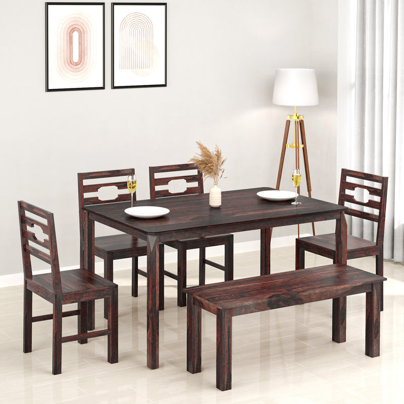 Casper 6 Seater Dining Set with Bench (Country Light)