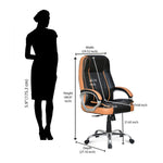 Kyoto High Back Office Chair - Tan and Black