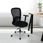 Alba Mid Back Mesh Office Chair With Chrome Star Base (Black)