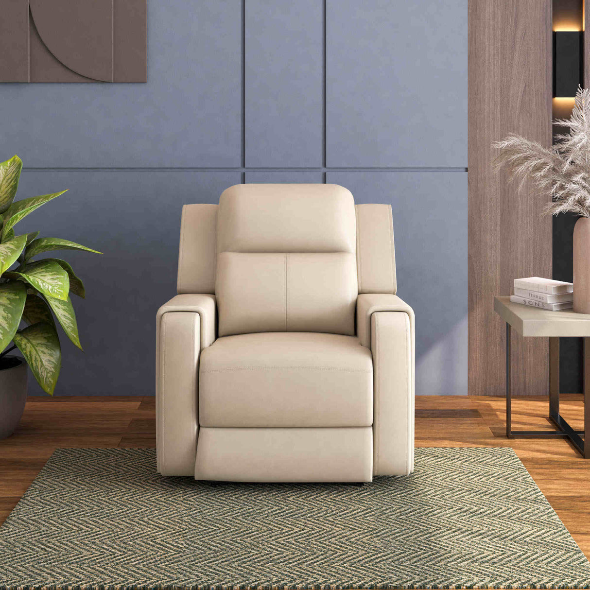 Levon 1 Seater Manual Recliner (Light Beige)