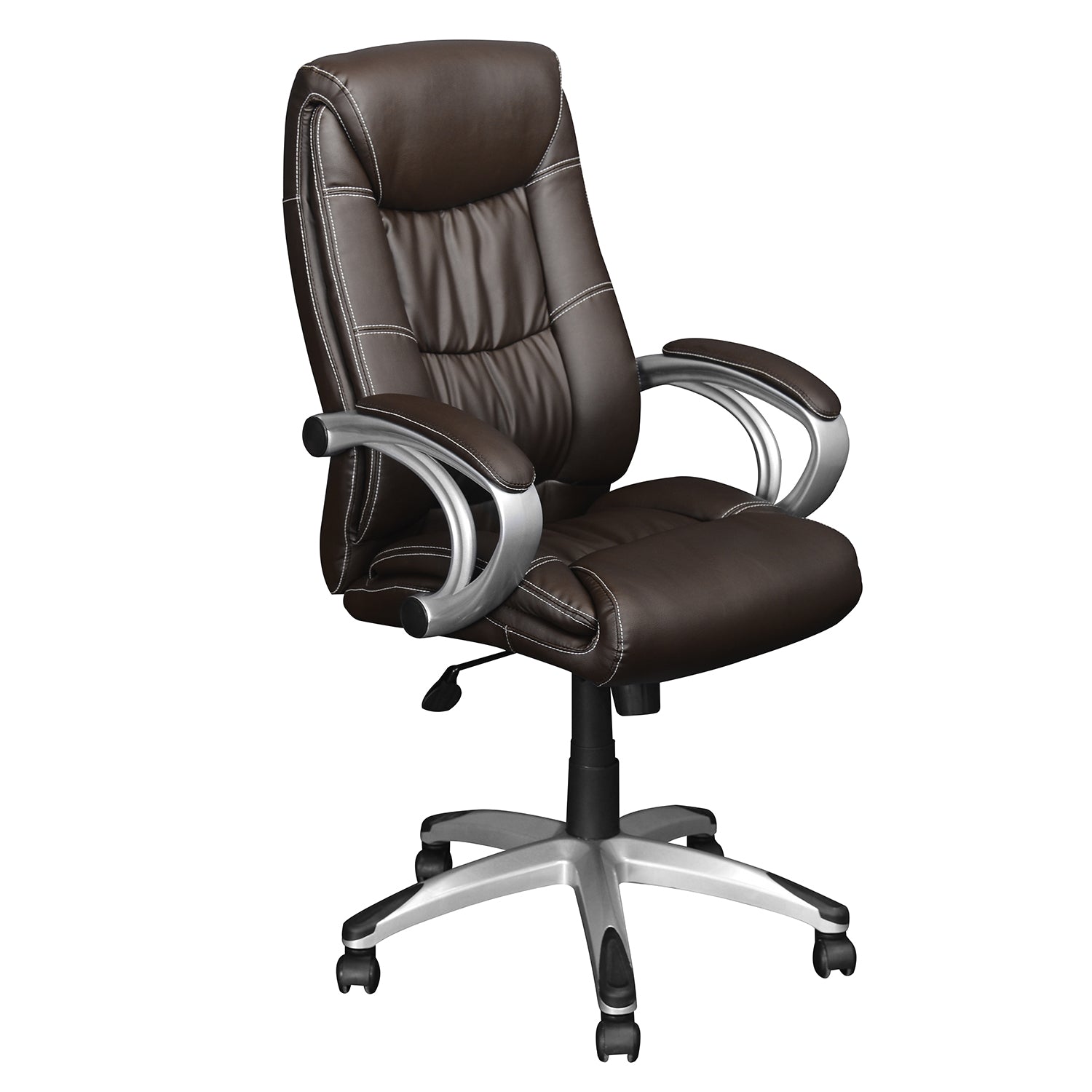 Libra High Back Soft Leatherette Office Chair (Brown)