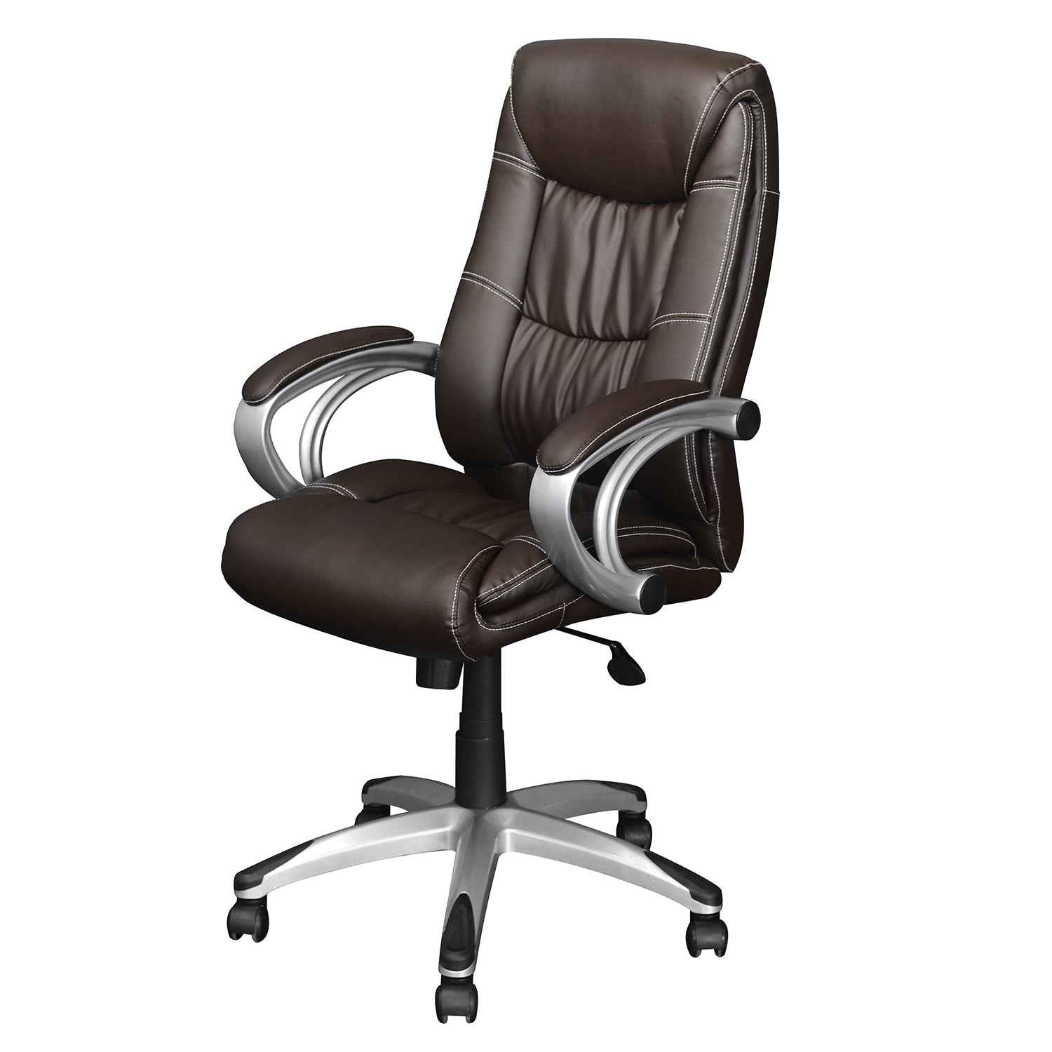 Libra High Back Soft Leatherette Office Chair (Brown)