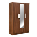 Nilkamal Rova 3 Door Wardrobe with Mirror (Walnut)