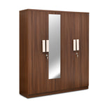 Rova 4 Door Wardrobe with Mirror (Walnut)