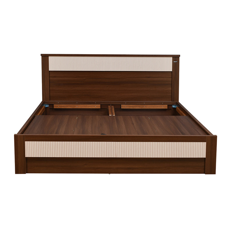 Rova King Bed with Semi Hydraulic Storage (Walnut)