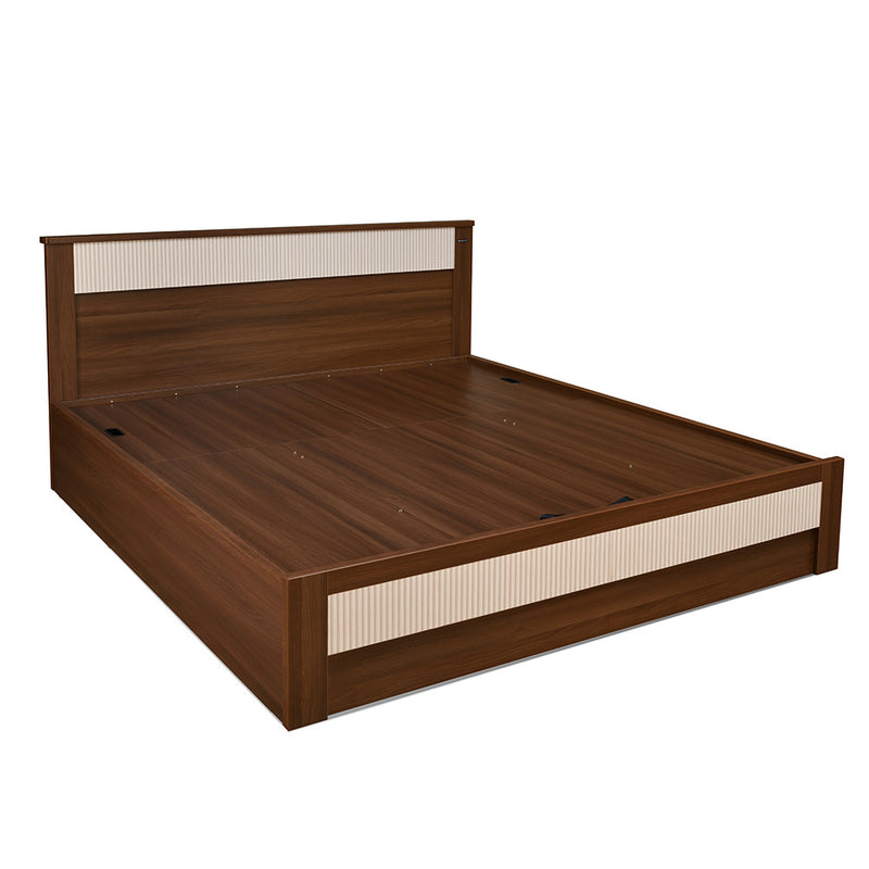 Rova King Bed with Semi Hydraulic Storage (Walnut)