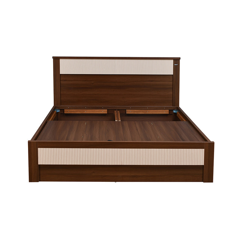 Rova Queen Bed with Semi Hydraulic Storage (Walnut)