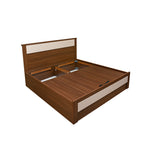 Rova Queen Bed with Semi Hydraulic Storage (Walnut)