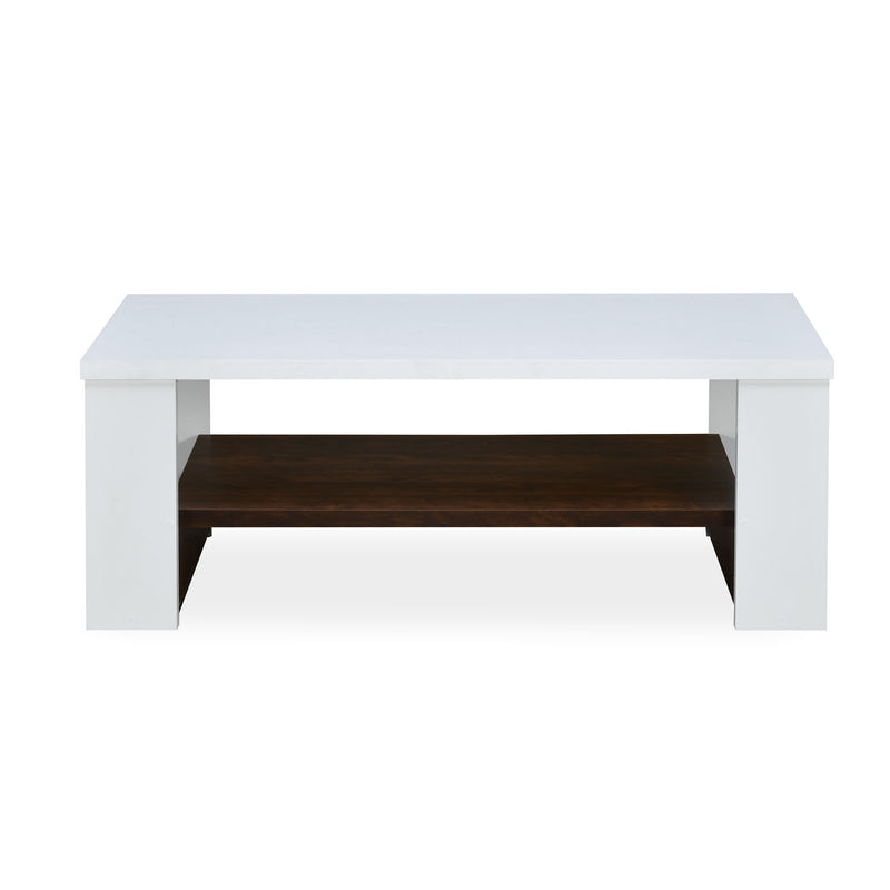 Marcel Engineered Wood Coffee Table (White / Wenge)