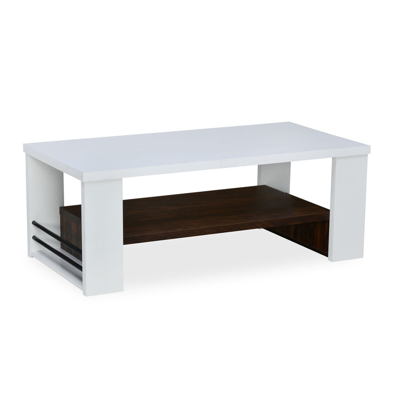 Marcel Engineered Wood Coffee Table (White / Wenge)