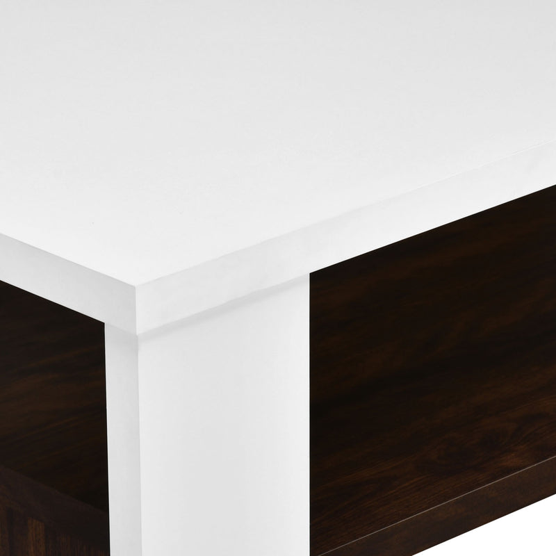 Marcel Engineered Wood Coffee Table (White / Wenge)