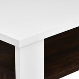 Marcel Engineered Wood Coffee Table (White / Wenge)