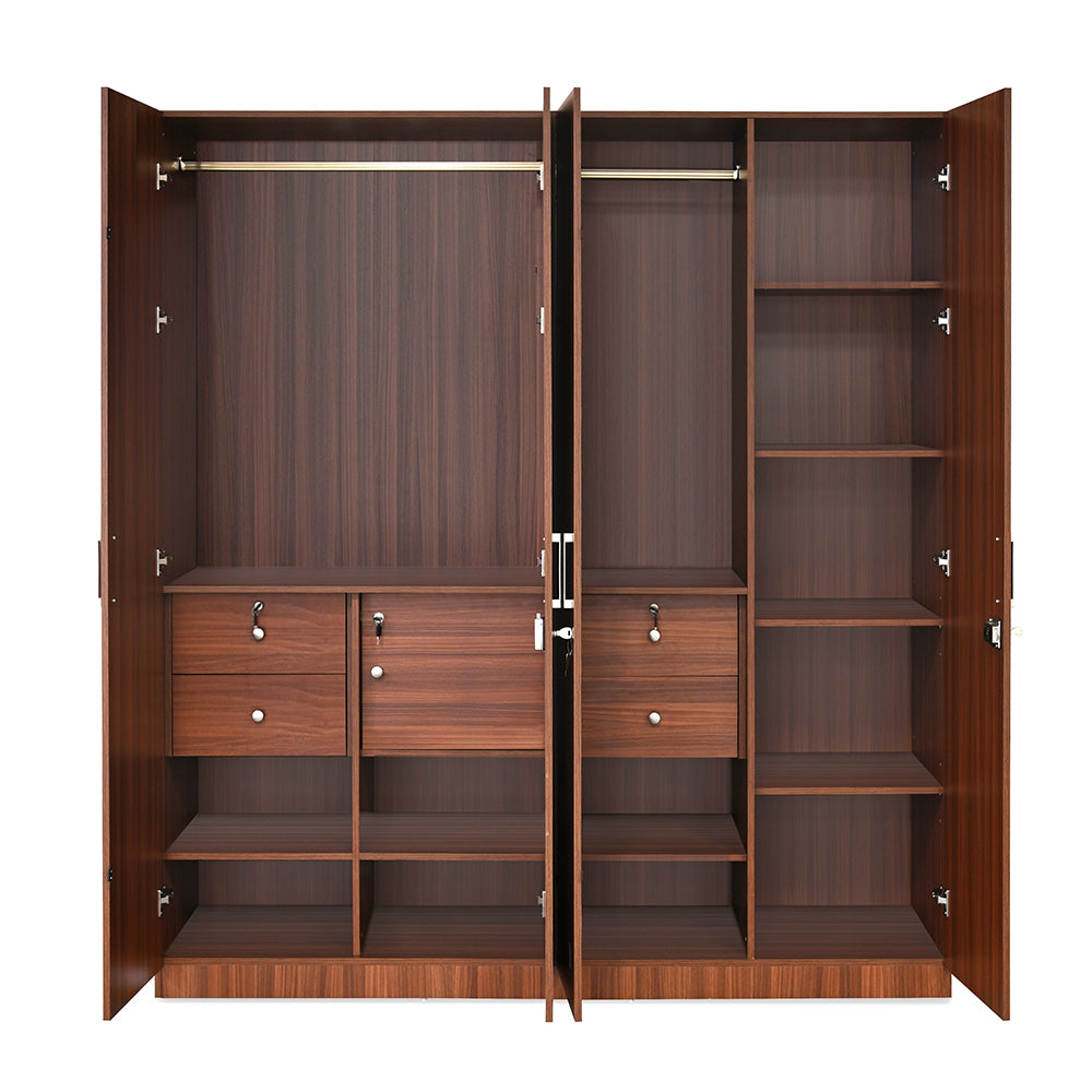 Max 4 Door Wardrobe (Classic Walnut)