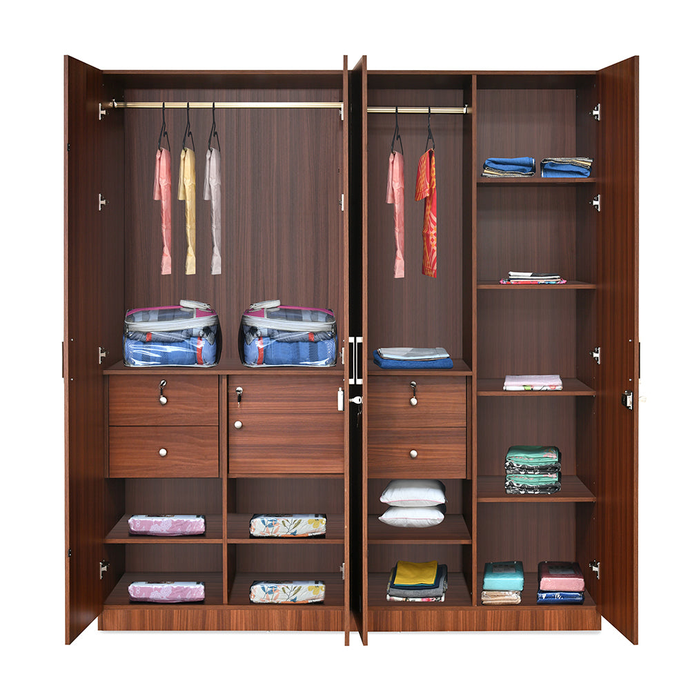 Max 4 Door Wardrobe (Classic Walnut)