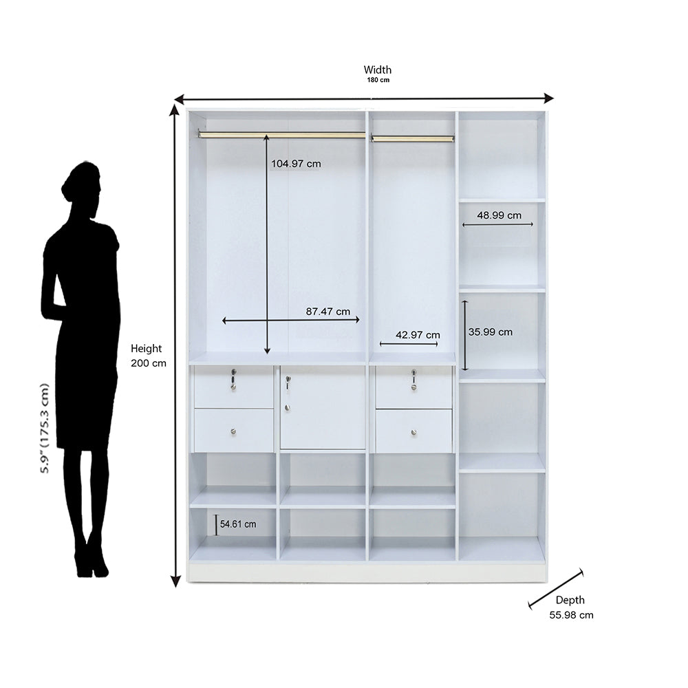 Max 4 Door Wardrobe (Frosty White)