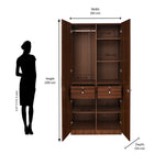 Max 2 Door Wardrobe (Classic Walnut)