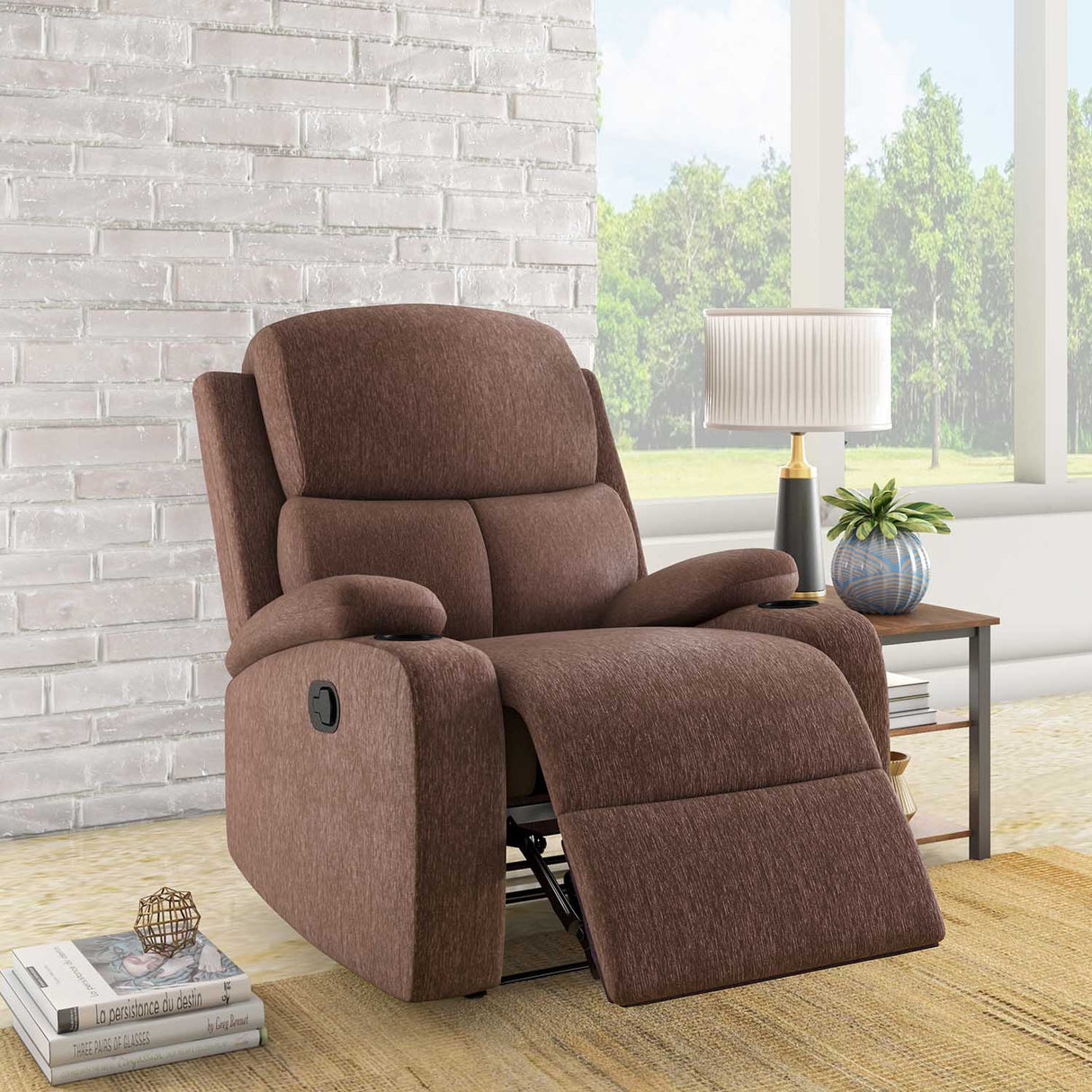 Matt 1 Seater Manual Recliner (Cocoa)