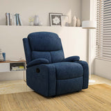 Matt 1 Seater fabric Manual Recliner (Blue)